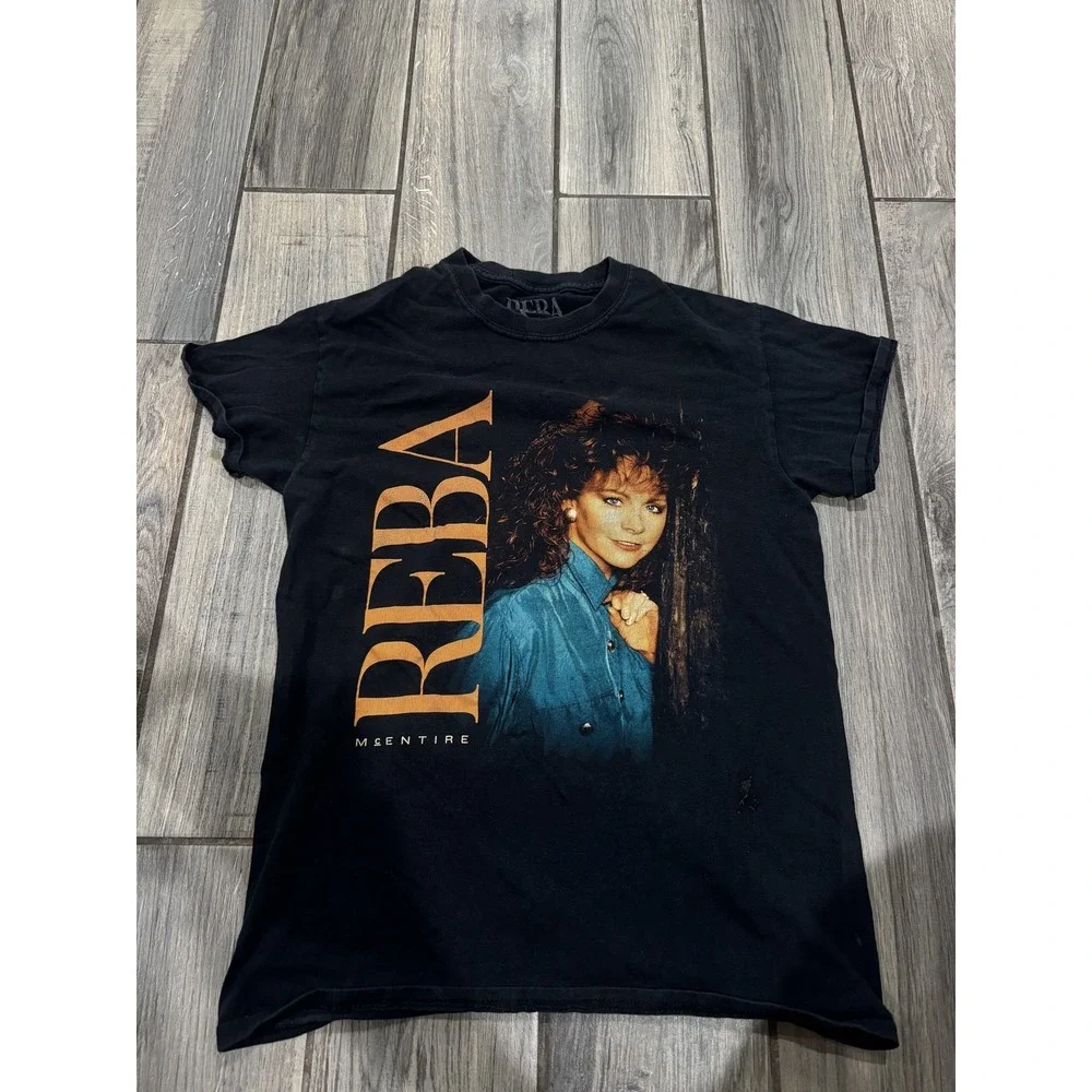 Vintage Reba McEntire Concert T-Shirt Black Small 100% Cotton Country Music Tee